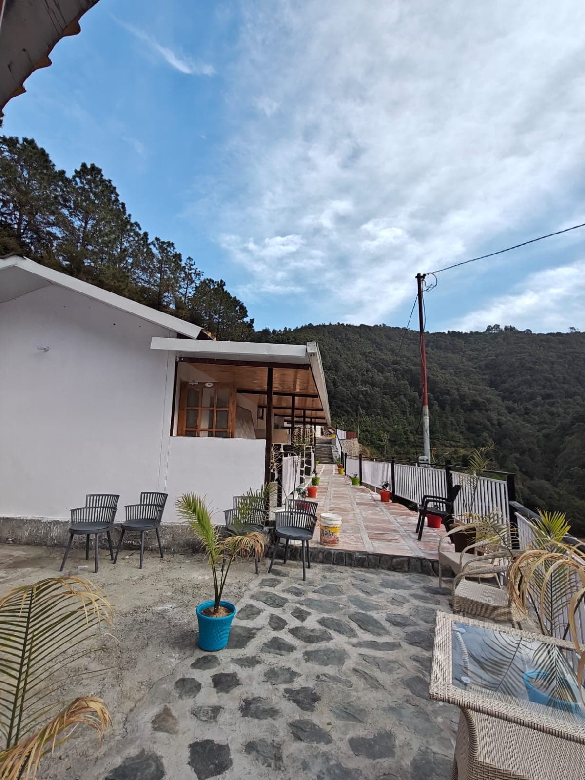 A-frame terrace cabin at The Baan.